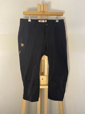 Fjallraven Black Women's Outdoor Pants with Logo Patch